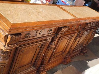 Henredon Artisan Buffet Base Credenza with Marble Top