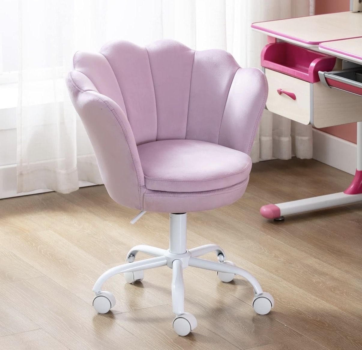 (2) NEW- Kids Velvet Swivel Chair (Light Purple)