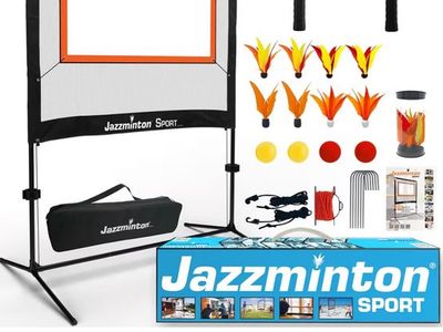 Jazzminton Sport – The Original Paddle Game with Net for Indoors & Outdoors