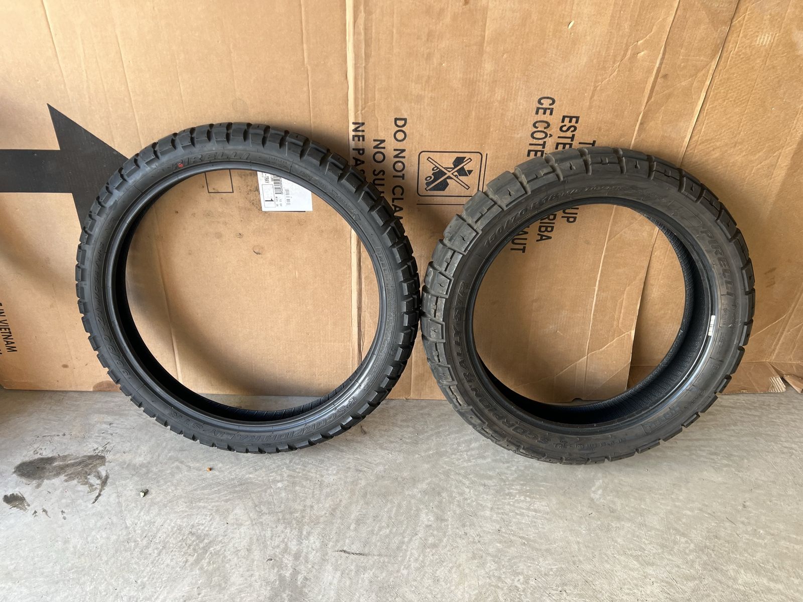 Pirelli Scorpion Rally STR Motorcycle Tires - Used, Great Condition