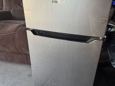 Hisense Mini Fridge Refrigerator Silver Stainless Steel Compact Freezer