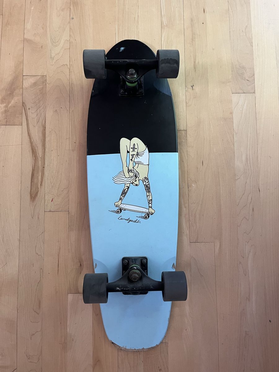 Landyachtz Cruiser Skateboard - Blue/Black with Graphic Design