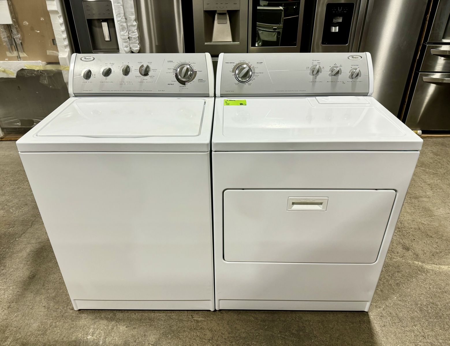 WHIRLPOOL WASHER AND DRYER SET WITH WARRANTY