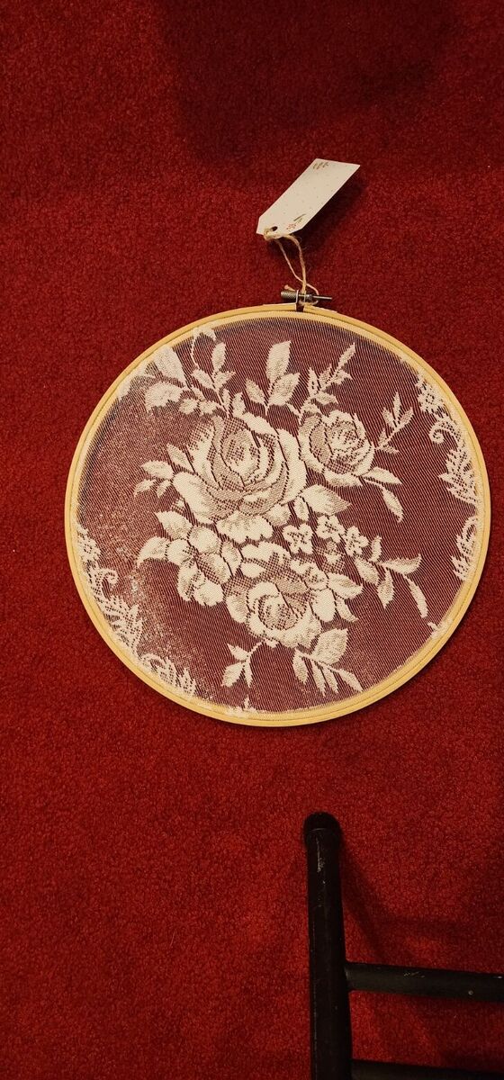 Hoop Art Fabric Earring Holder - 12" Round - Hand Made