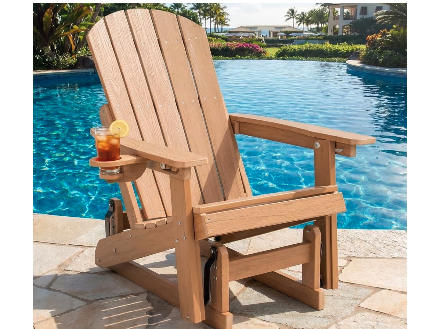 New in box, Adirondack Chair, All-Weather Outdoor Glider, Teak