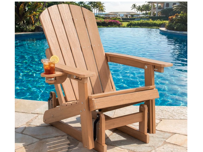 New in box, Adirondack Chair, All-Weather Outdoor Glider, Teak