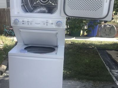 LIKE NEW FRIGIDAIRE STACKABLE WASHER AND DRYER DELIVERY AVAILABLE
