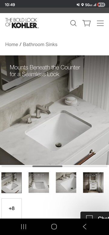 bathroom sink undercounter NEW