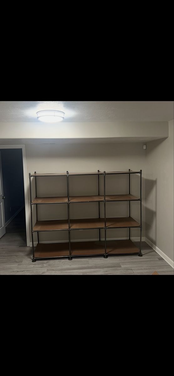Sturdy industrial pipe shelving unit