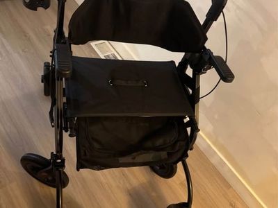 2 in 1 All Terrain Rollator Walker & Transport Chair, Black