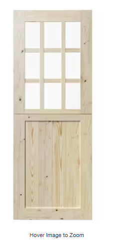 Dutch Door 32in.x80in. 2-Panel Solid Wood 9-Lite Clear