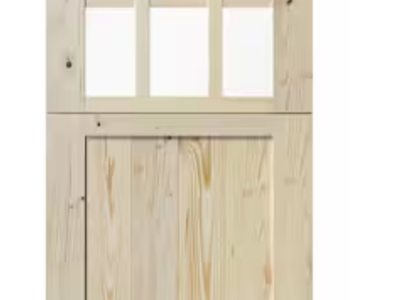 Dutch Door 32in.x80in. 2-Panel Solid Wood 9-Lite Clear