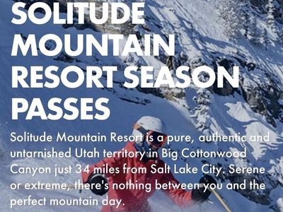Two 2026-2027 Adult Full-Season Pass at Solitude Mountain Resort