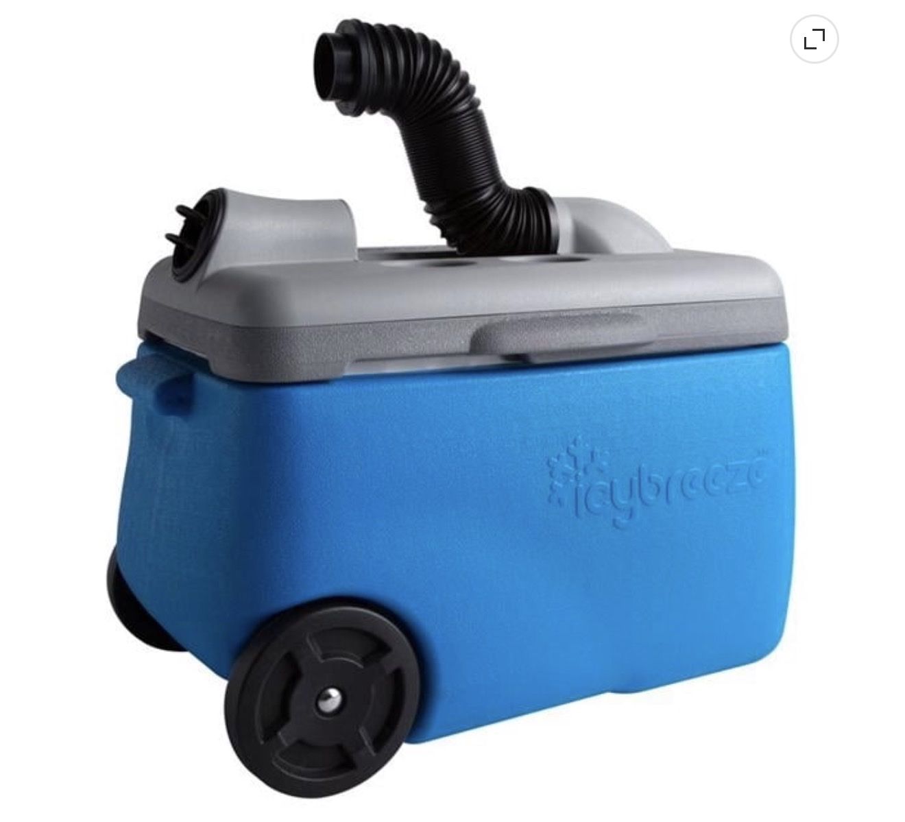 IcyBreeze Portable Air Conditioner Cooler - Blue Wheeled Cooler with Battery & Charger