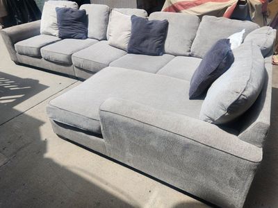 Large sectional sofa with chaise - light gray