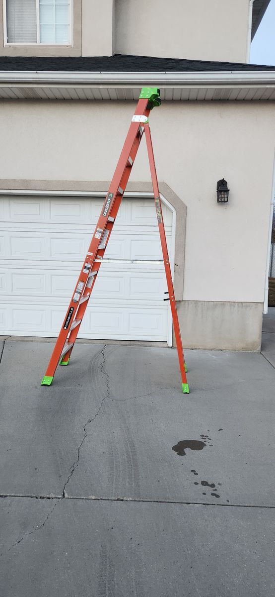 10 ft. Fiberglass Cross Step Ladder with 300 lbs. Load Capacity Type IA Duty Rating