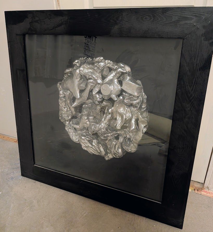 Contemporary Silver Gnarled Wood Shadow Box