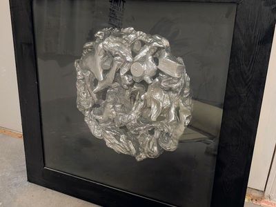 Contemporary Silver Gnarled Wood Shadow Box
