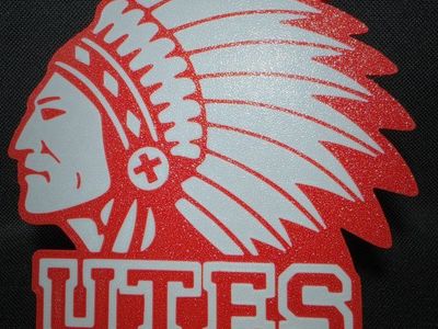 University of Utah Red & White Utah Utes Chief Logo Wall Decor / Sign