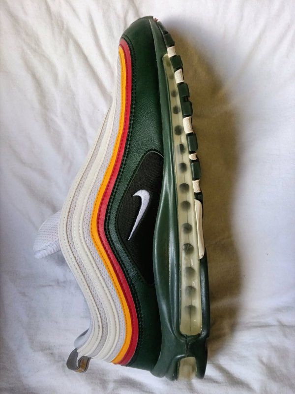 Nike Air Max 97 "Ratatouille" Shoes Green/White/Red/Yellow Men's Size [13] Running Sneakers