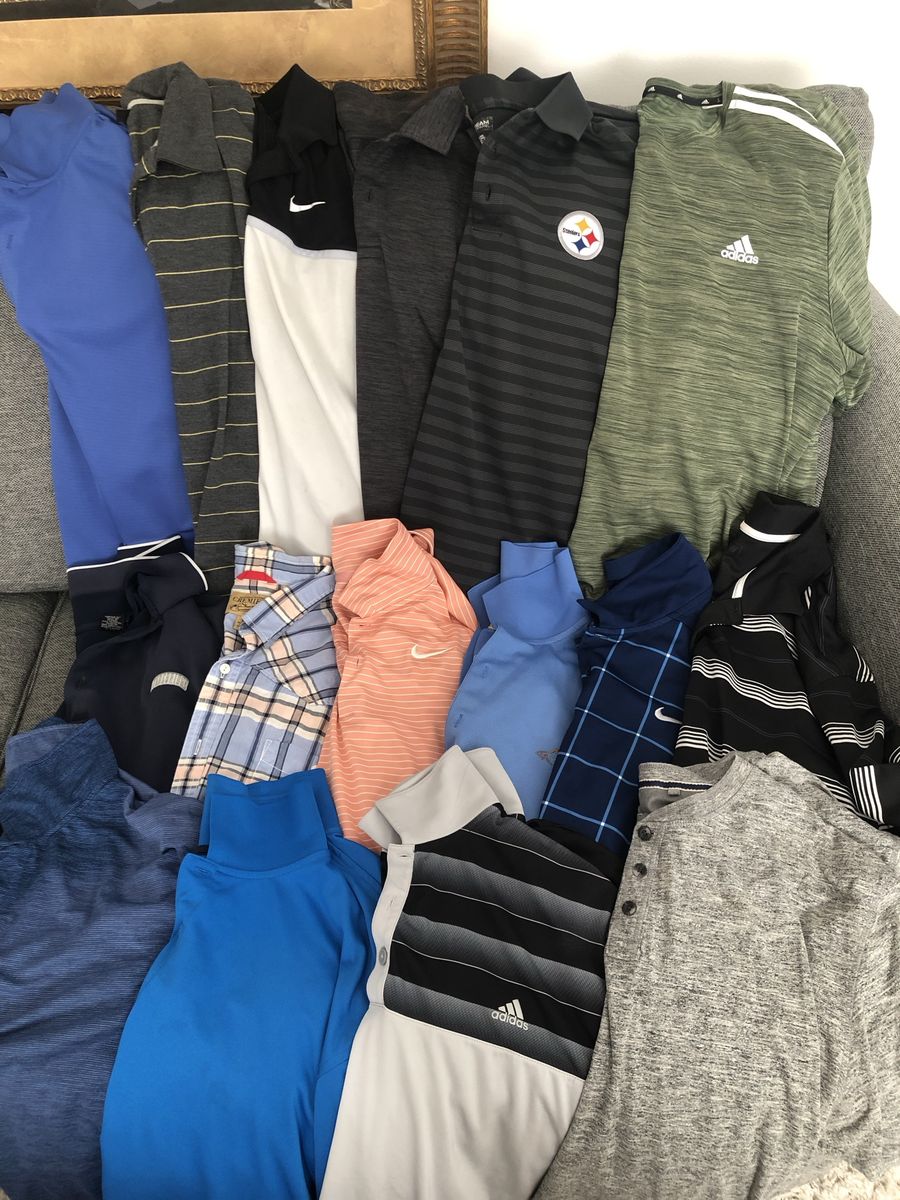 Men's Size XXL Shirt & Polo Lot - Nike, Adidas, Pittsburgh Steelers & More