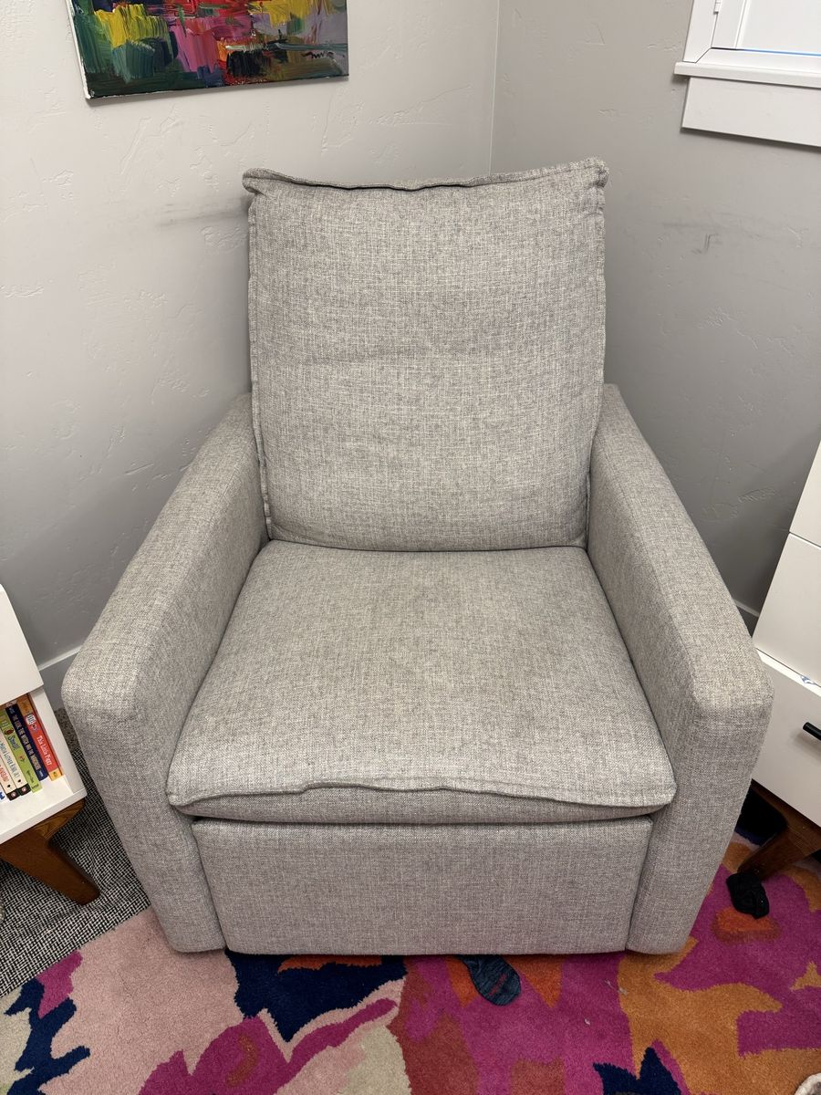 Pottery Barn Paxton swivel glider recliner in gray