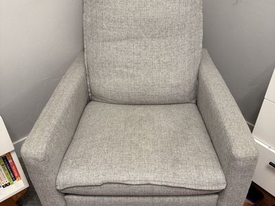 Pottery Barn Paxton swivel glider recliner in gray