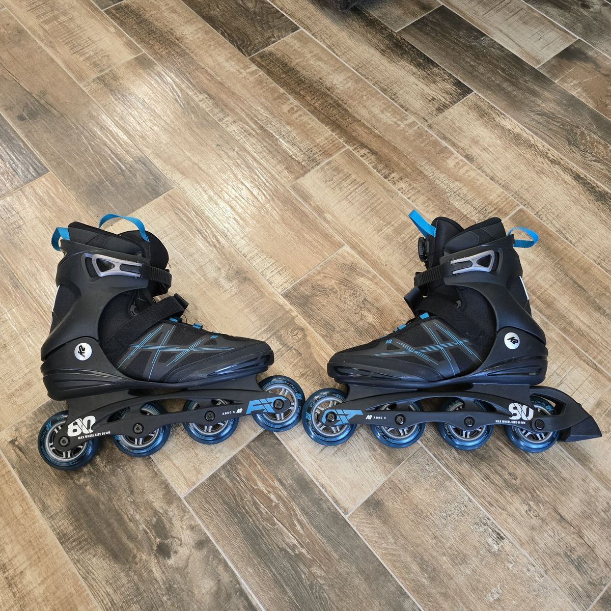 K2 Fit 80 Pro Inline Skates Men's Black/Blue Size 11 Performance Rollerblades
