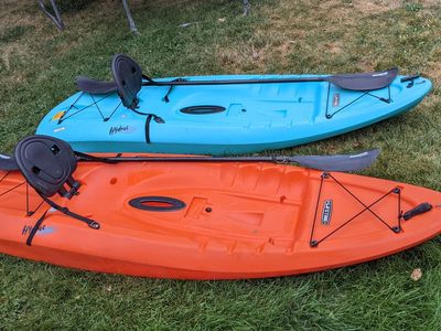 Lifetime kayaks and paddles for adult riders, 225 pound weight limit