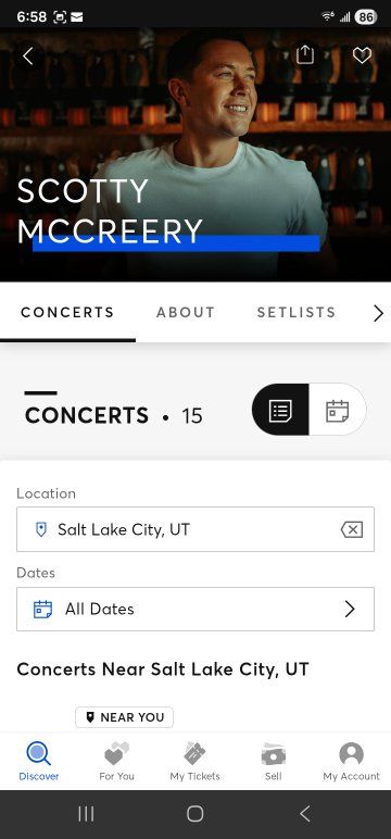 3 Scotty McCreery Concert Tickets - Sandy Amphitheater - Section 8, Row U, Seats 114-116