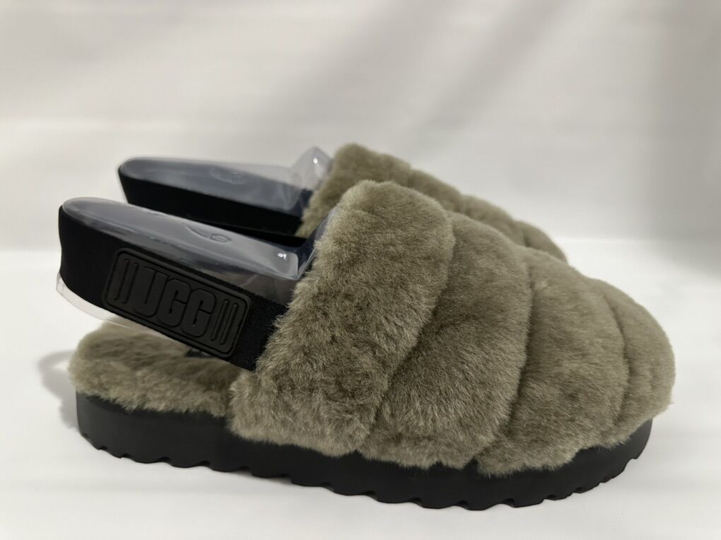 UGG Fluff Yeah Green Slippers Size 9