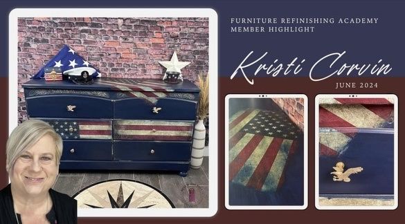 Custom America Flag Dresser by Renew the Past artist Kristi Corvin.