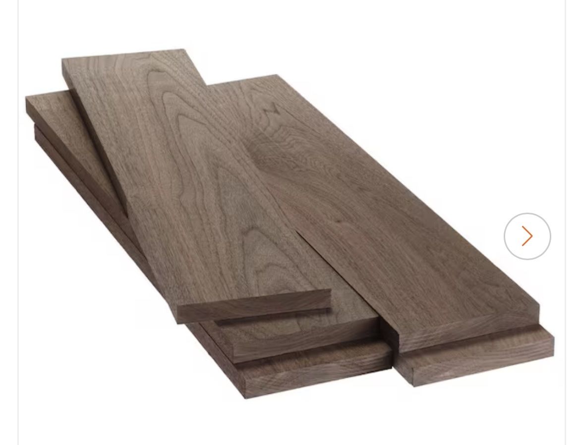 5-Pack 1 in. x 6 in. x 2 ft. Walnut