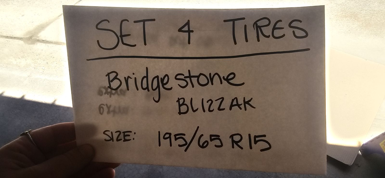 Set of 4 bridgestone blizzak tirea