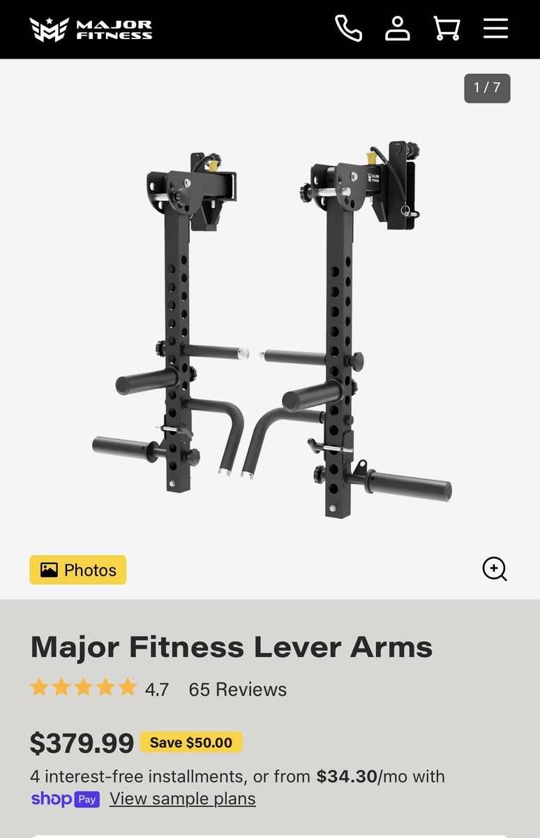 Major Fitness Lever Arms