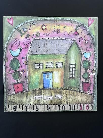 Joyful Nest “Home Joyous Home” Lisa Kaus Art 16x16x15
