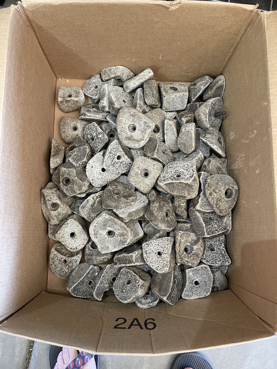Large Lot of Used Rock Climbing Holds - Assorted Shapes and Sizes for Home Walls