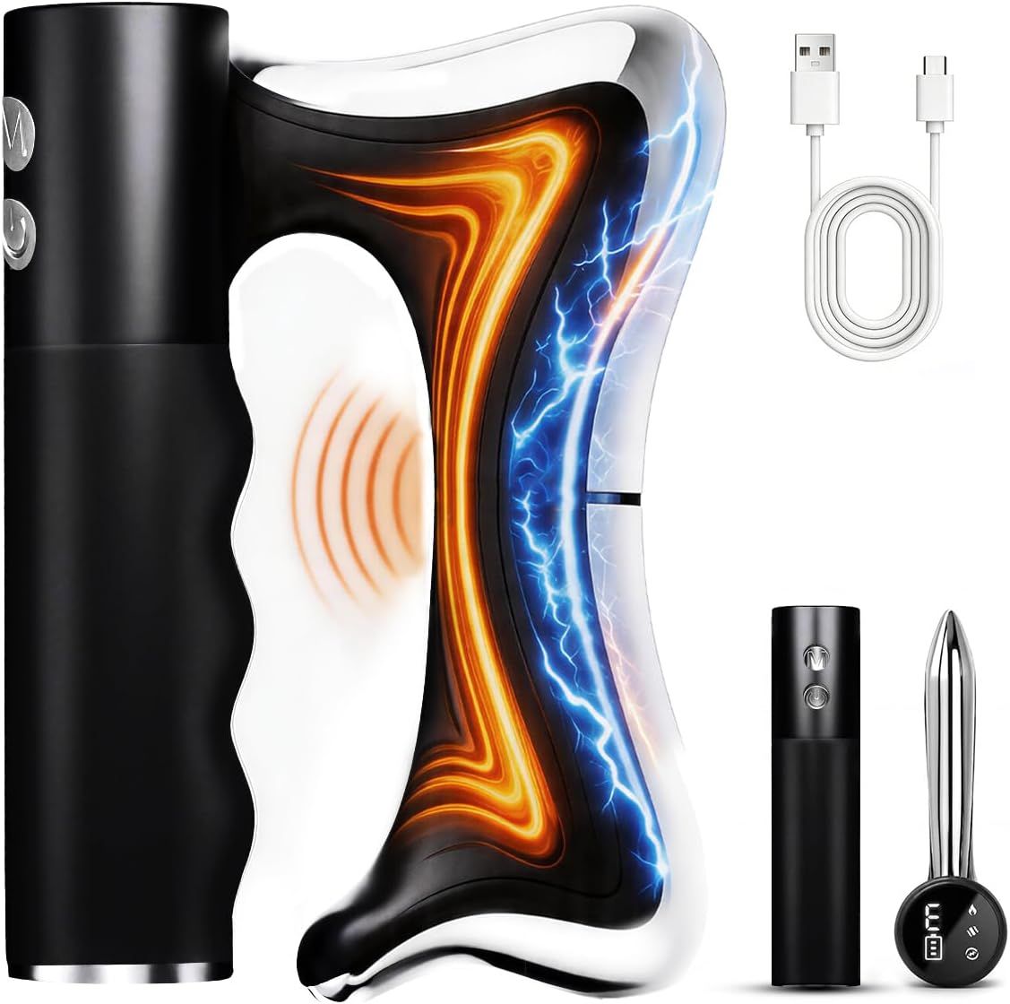 NEW Heated Muscle Scraper Tool, Electric Fascia Knife Massager with 3-in-1, Body Gua Sha Massage Tool for Deep Tissue