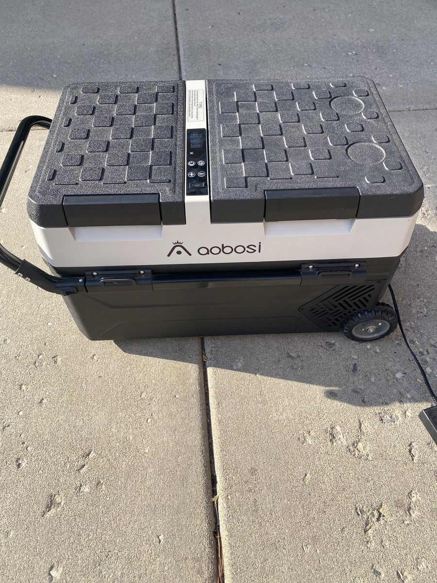 AAOBOSI Portable Electric Cooler Refrigerator - Dual Zone with Wheels & Handle. 12 volt