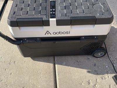 AAOBOSI Portable Electric Cooler Refrigerator - Dual Zone with Wheels & Handle. 12 volt