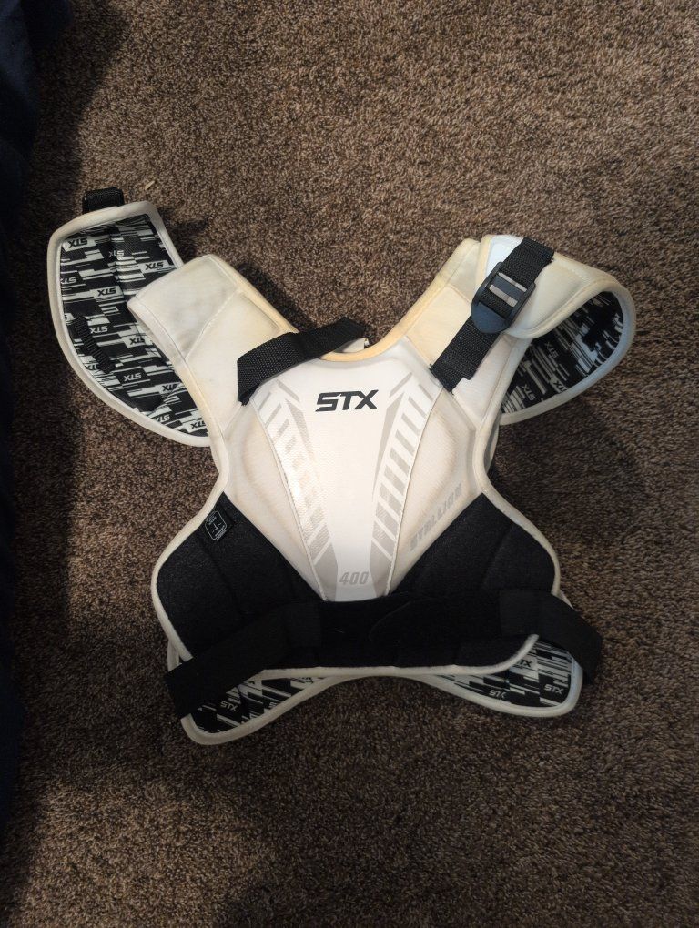 STX Stallion 400 Lacrosse Shoulder Pads - White/Black, Youth Size