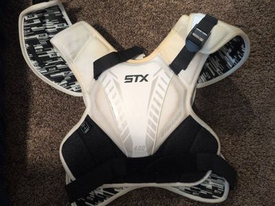 STX Stallion 400 Lacrosse Shoulder Pads - White/Black, Youth Size