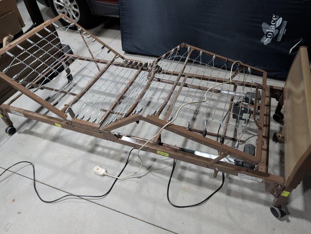 Hospital bed with mattress