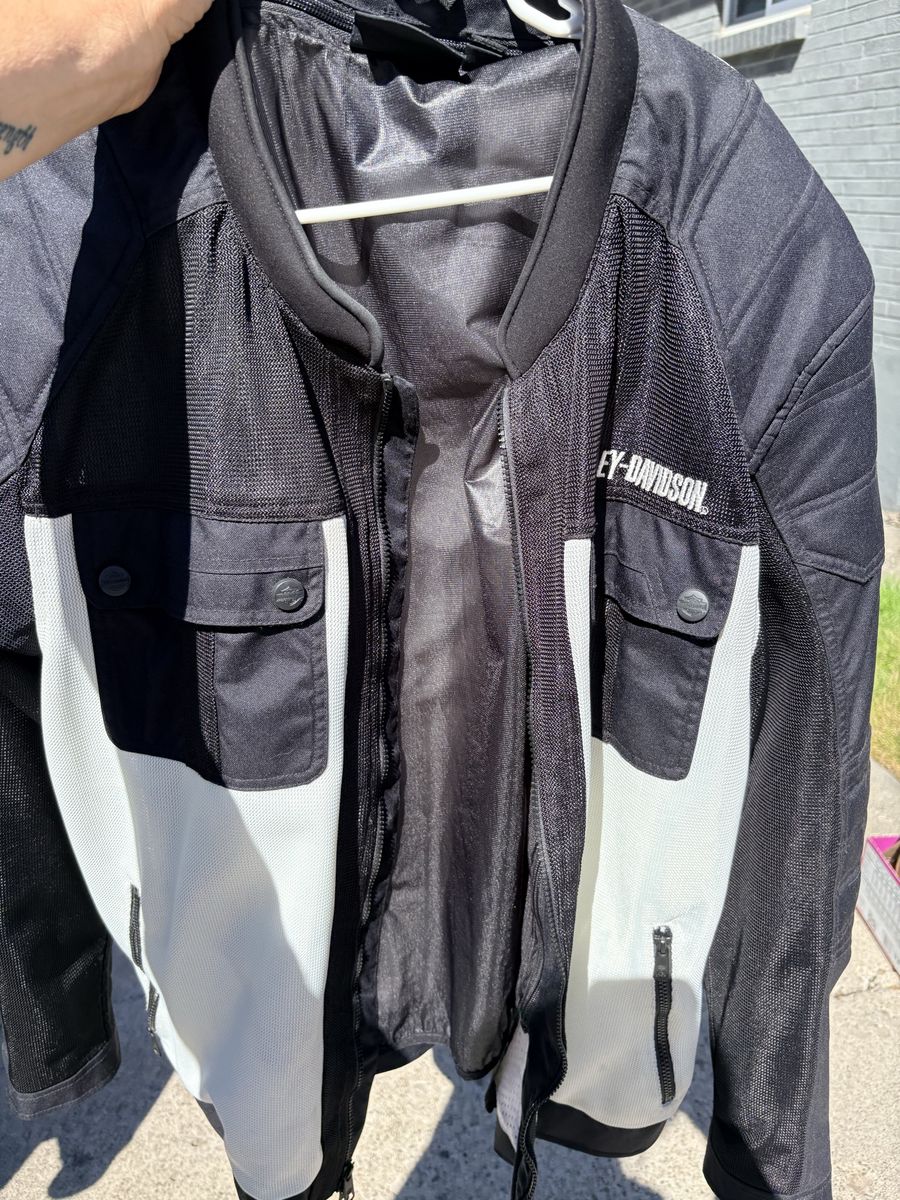 Harley-Davidson Men's Black & White Mesh Riding Jacket Size 3X 
