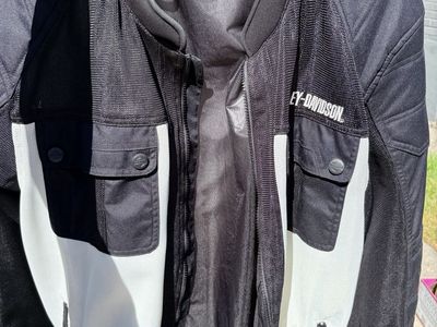 Harley-Davidson Men's Black & White Mesh Riding Jacket Size 3X