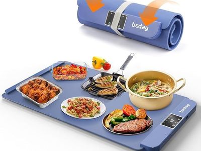 Electric Warming Tray-Full Surface Heating,Rollable & Portable,Silicone Nano-Mat