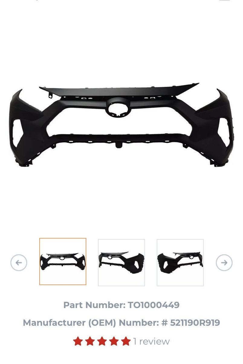 2019-2023 TOYOTA RAV4; FRONT BUMPER COVER; LE/LIMITED/XLE/XLE PREMIUM; JAPAN/US BUILT