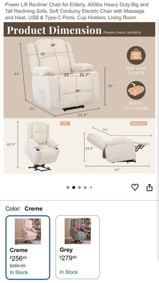 Power Lift Recliner Chair