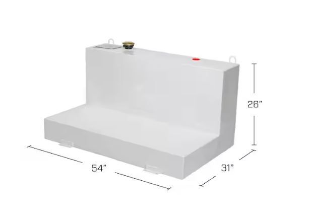 Delta Jobox 103 Gallon  L-Shaped Steel Liquid Transfer Tank in White Dodge Ram Chevy Duramax Ford F350 Super Duty Part   480000