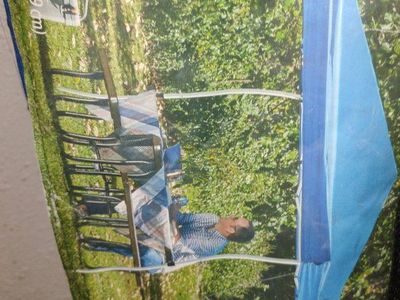 Ozark Trail 10x10 Instant Slant Leg Canopy - Blue, 64 sq ft shade, UPF 50+